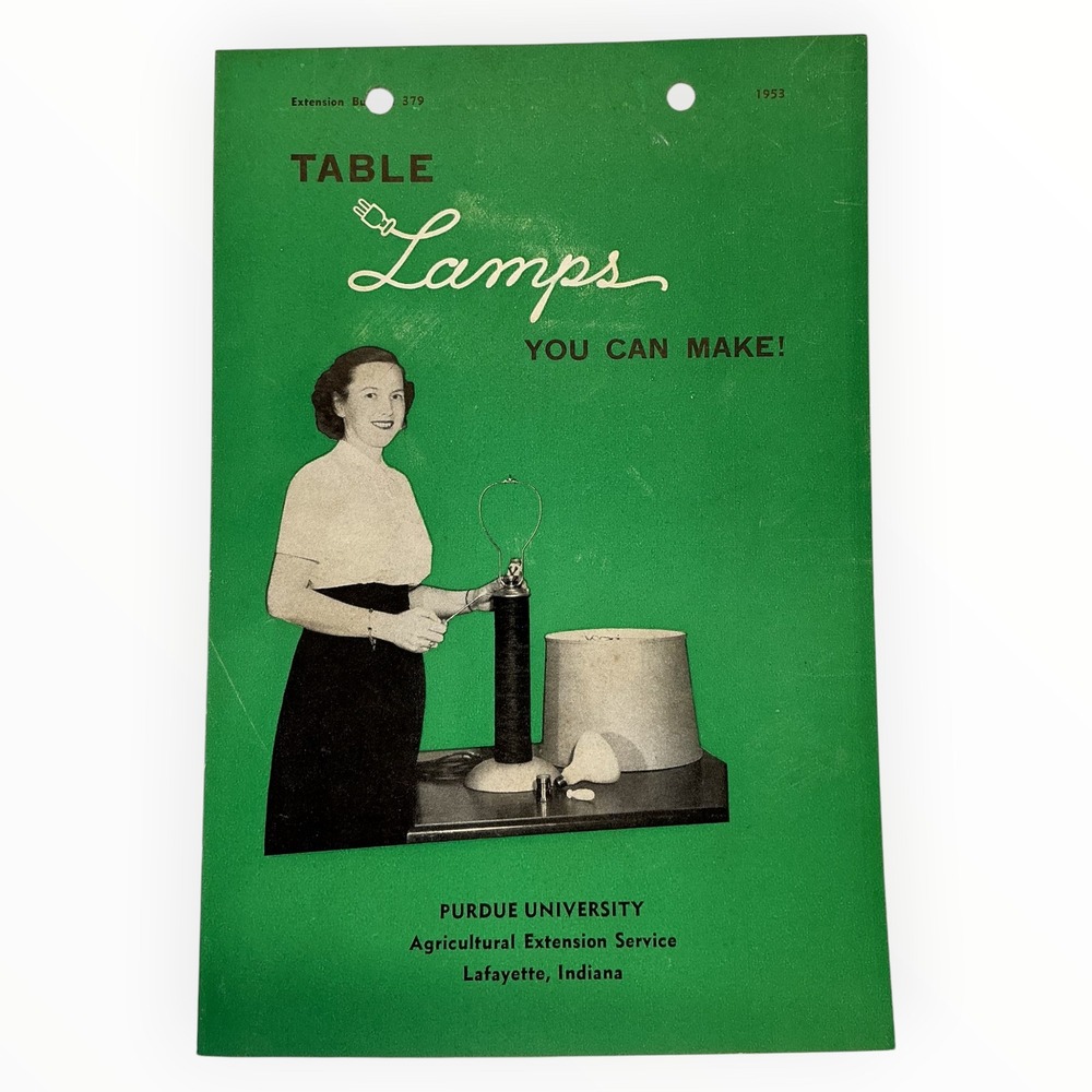 1953 Purdue Table Lamps You Can Make Bulletin MCM DIY Lighting 379 4-H Indiana